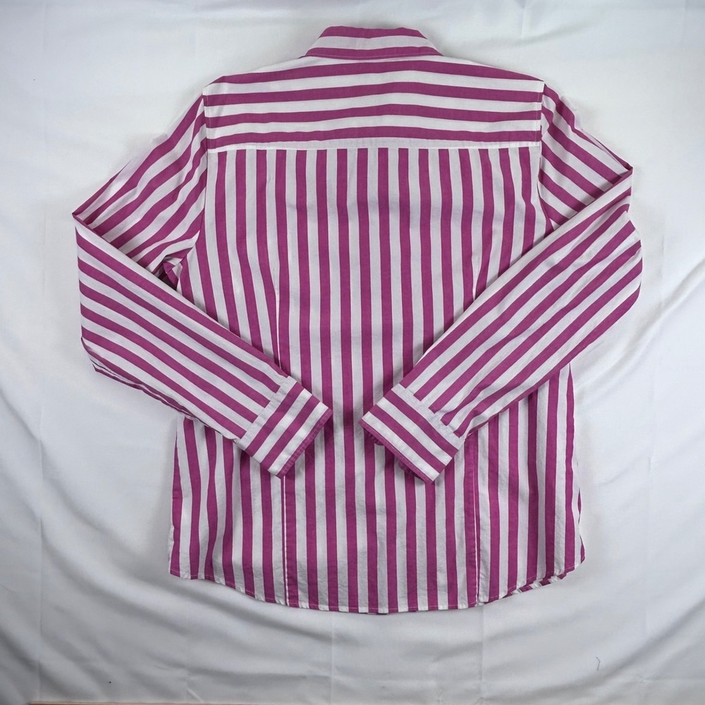 J. Crew Garcon Organic Cotton Striped Poplin Classic Button Down Shirt - size LG - Picture 2 of 10